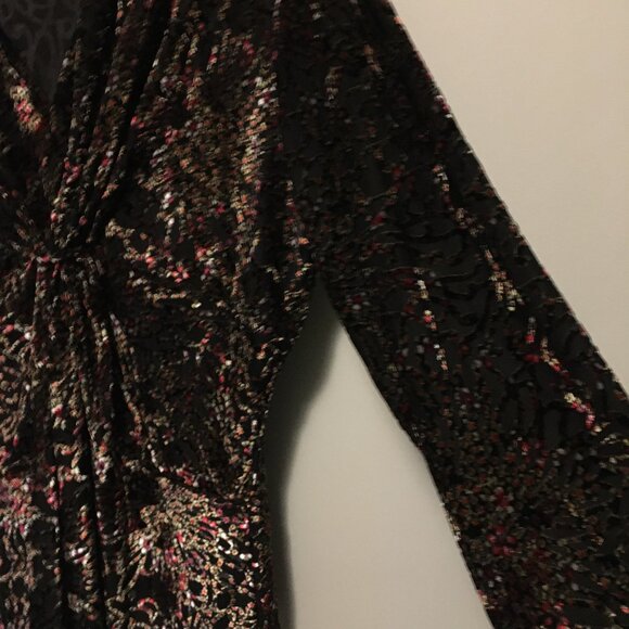 Y2K Vintage Libra Velvet Burn Out Sparkle Top Made in Canada - Picture 7 of 16